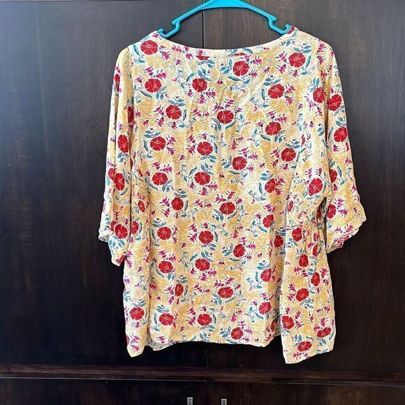 Fat Face Yellow Floral Top Size Large - Picture 2 of 5